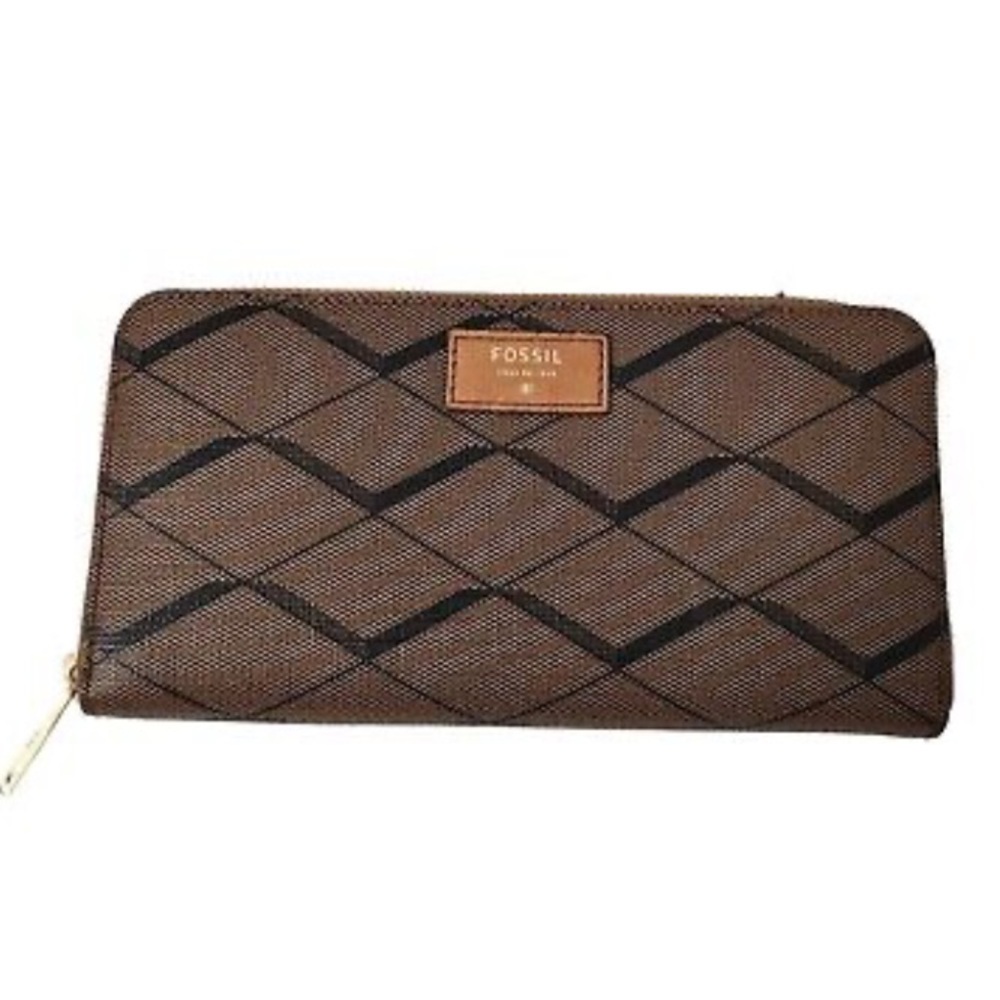 New! FOSSIL Wallet Zip Around wallet geo large